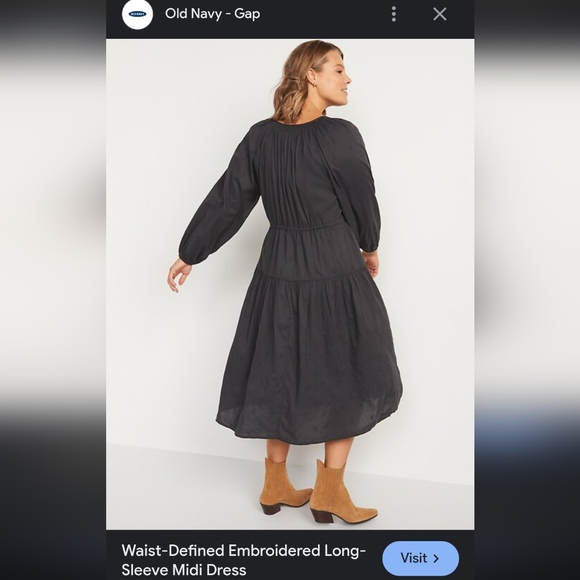 NWT Old Navy tassel ties tiered Embroidered Long Sleeve boho Midi Maxi Dress 3X - Picture 3 of 17